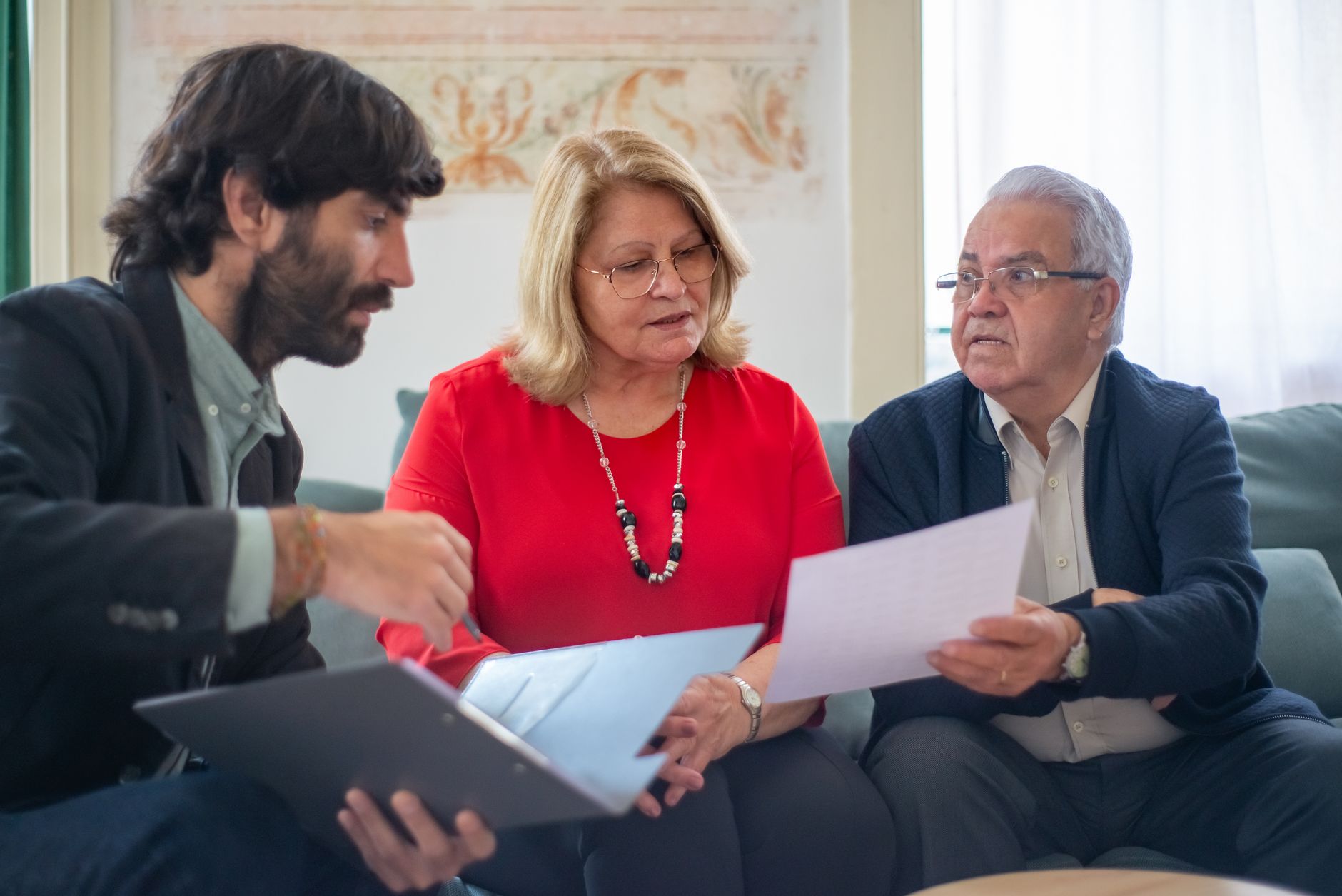 financial advisor explaining investment options to client