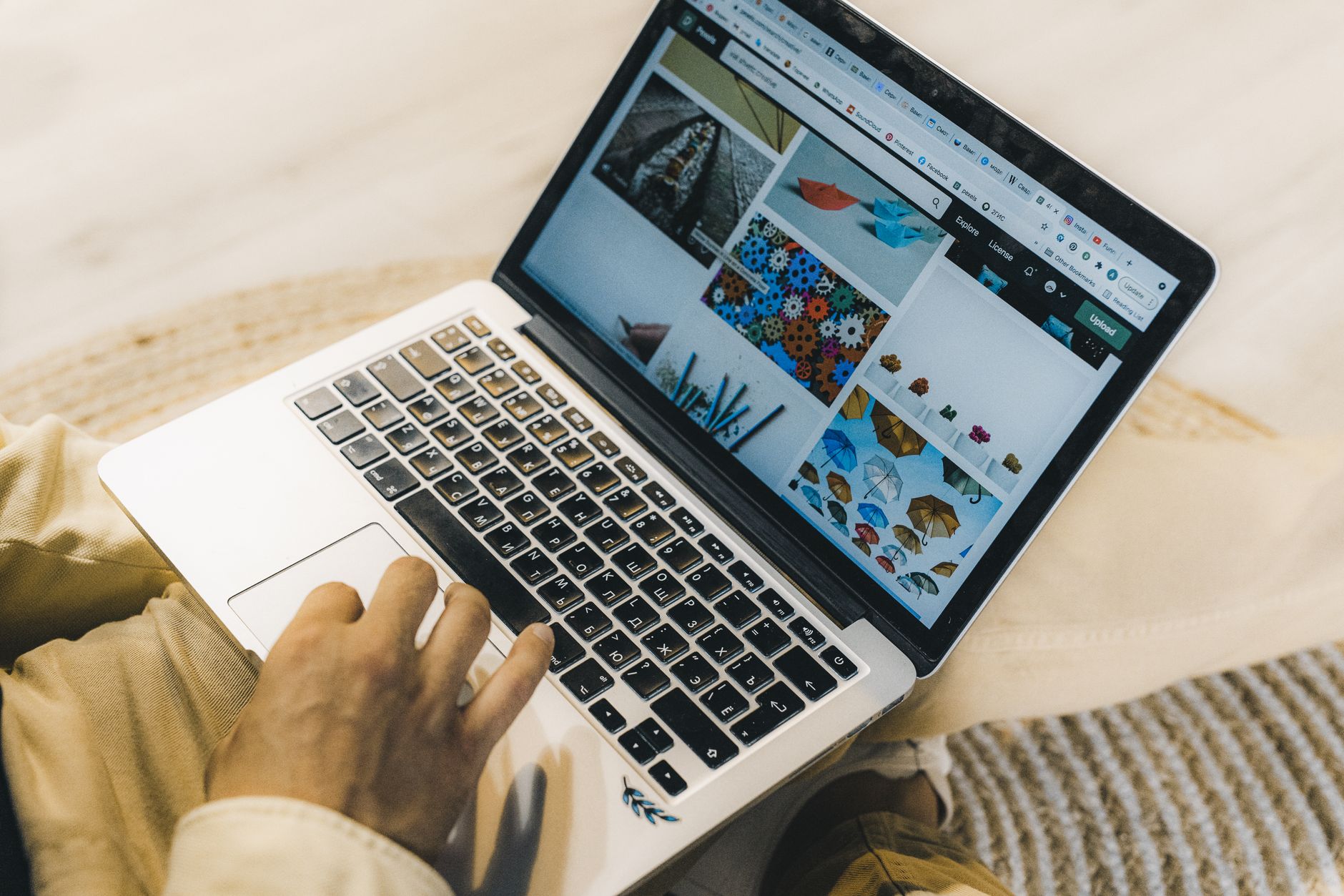 person searching classifieds online
