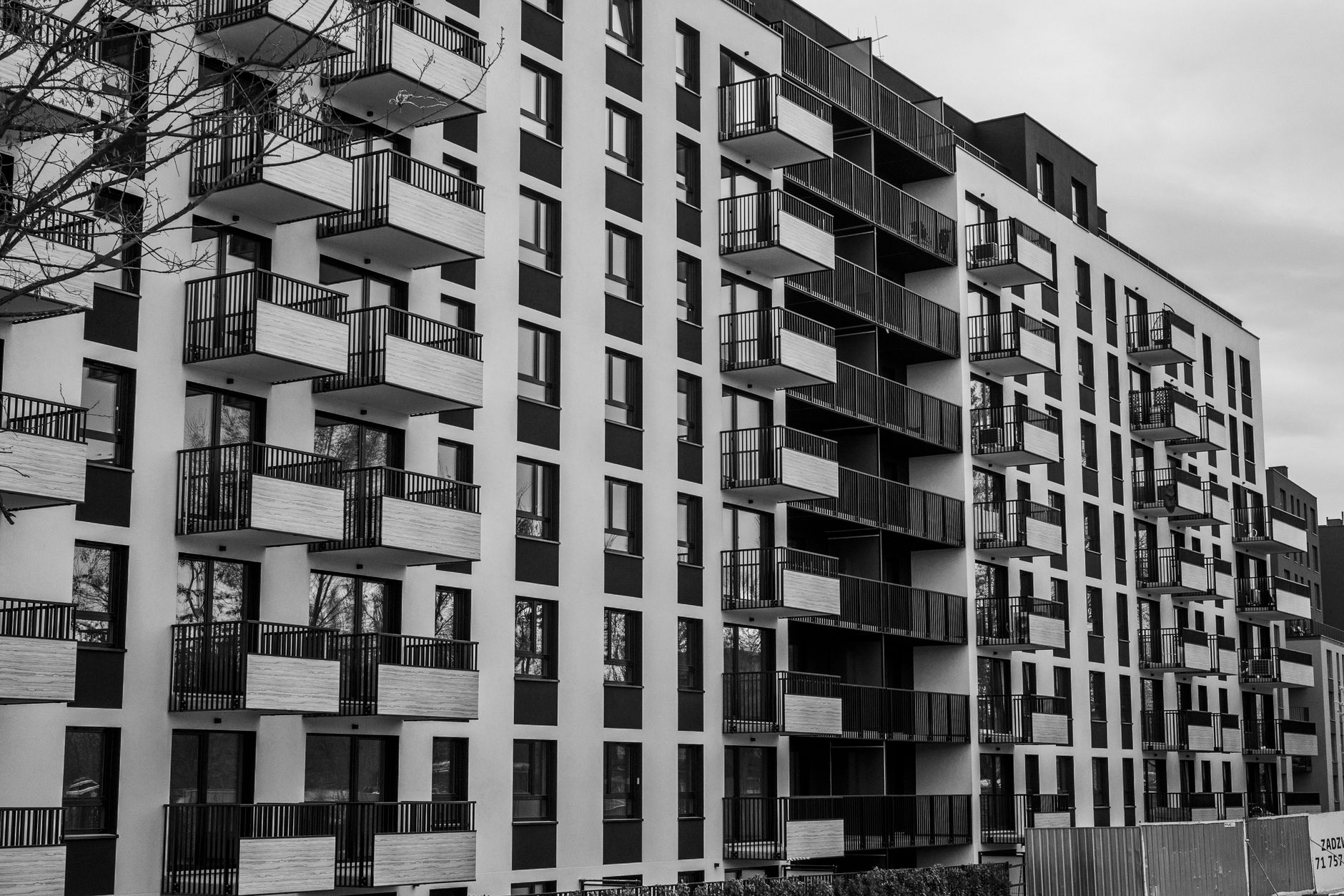 modern apartment building exterior, city real estate