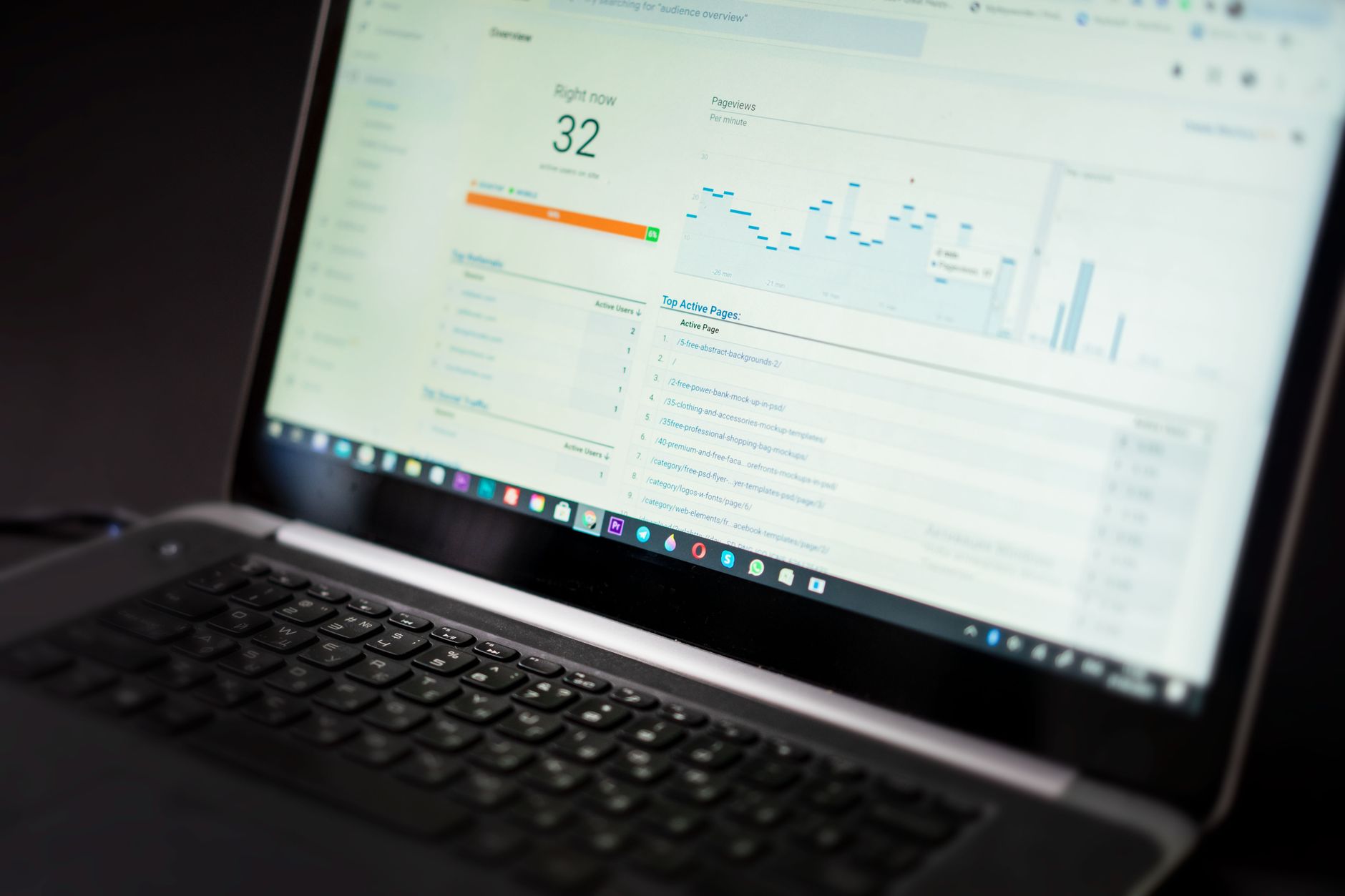 modern property management software dashboard with charts and data